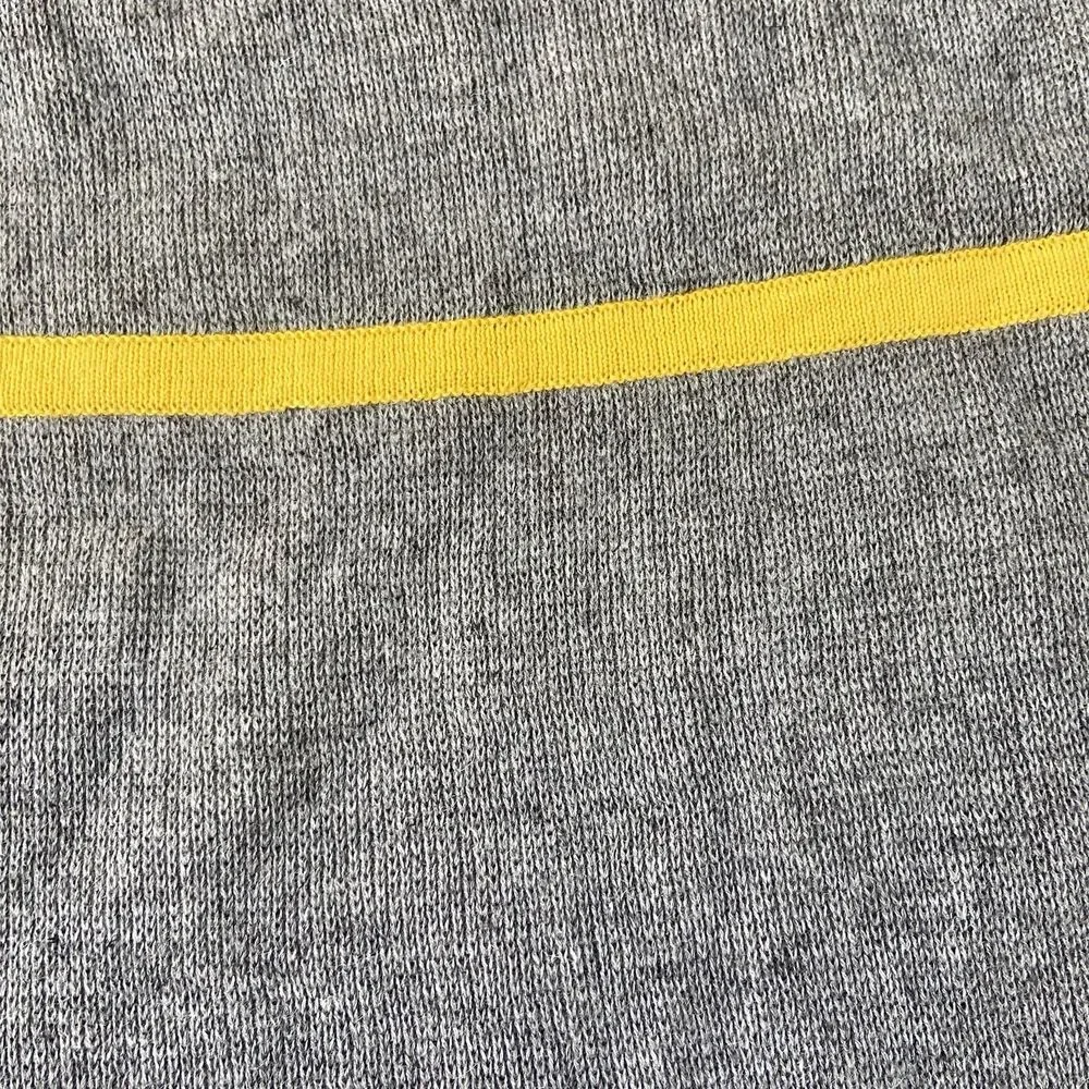 Aeropostale Y2K Striped Sweater XL Gray Yellow Ringer Neck Skater Indie Grunge